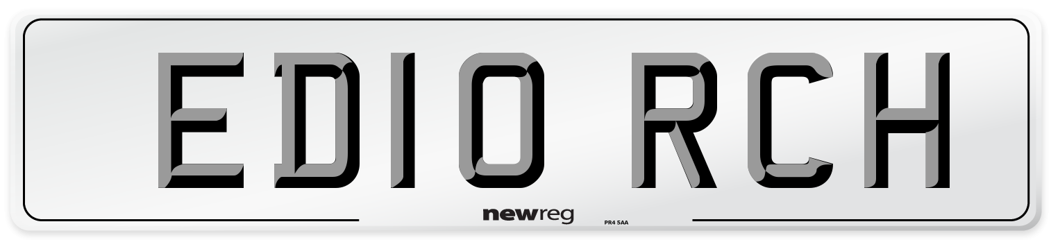 ED10 RCH Number Plate from New Reg